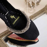 JootiShooti - Beaded Halo Black Khussa For Women
