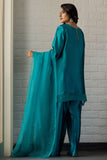 Deepak Perwani - Teal Farshi - Sheesha Silk - Emerald - 2 Piece