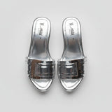 Milli Shoes - silver Wedge Heels
