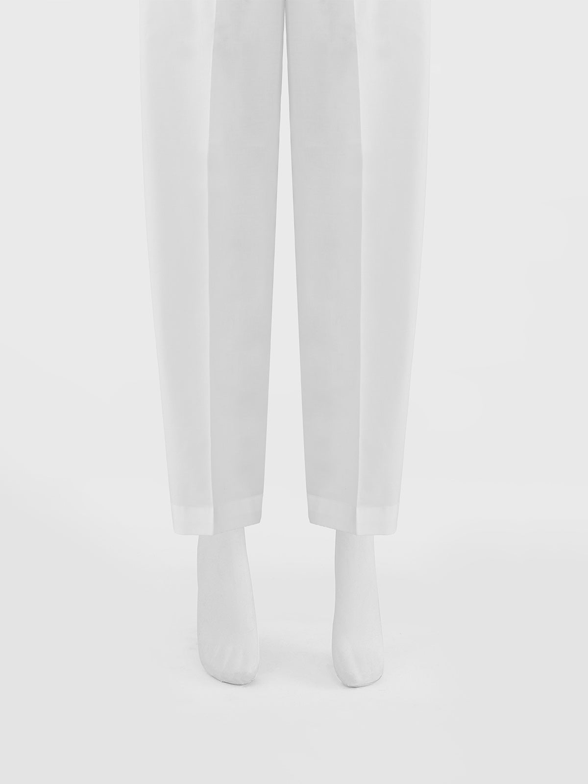 Oaks - Women White Cambric Trouser  - 1 Piece