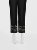 Oaks - Women Black Cotton Silk Embroidered Trouser  - 1 Piece