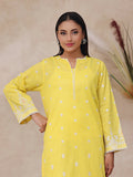Oaks - Embroidered Slub Suit For Women - Yellow - 2 Piece