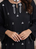 Oaks - Embroidered Cambric Suit For Women - Black - 2 Piece