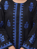 Oaks - Embroidered Cambric Suit For Women - Black - 2 Piece