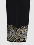 Oaks - Women Black Lawn Embroidered Trouser  - 1 Piece