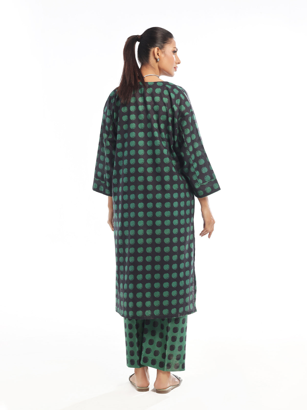 Oaks - Printed Unstitched Swiss Lawn Green - OL2PT-6192-A - 2 Piece - Unstitch