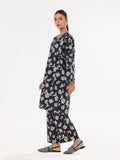 Oaks - Printed Unstitched Swiss Lawn Black - OL2PT-6290-A - 2 Piece - Unstitch