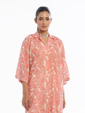 Oaks - Printed Pret & Unstitched Shirt Trouser Swiss Lawn Peach - 2 Piece