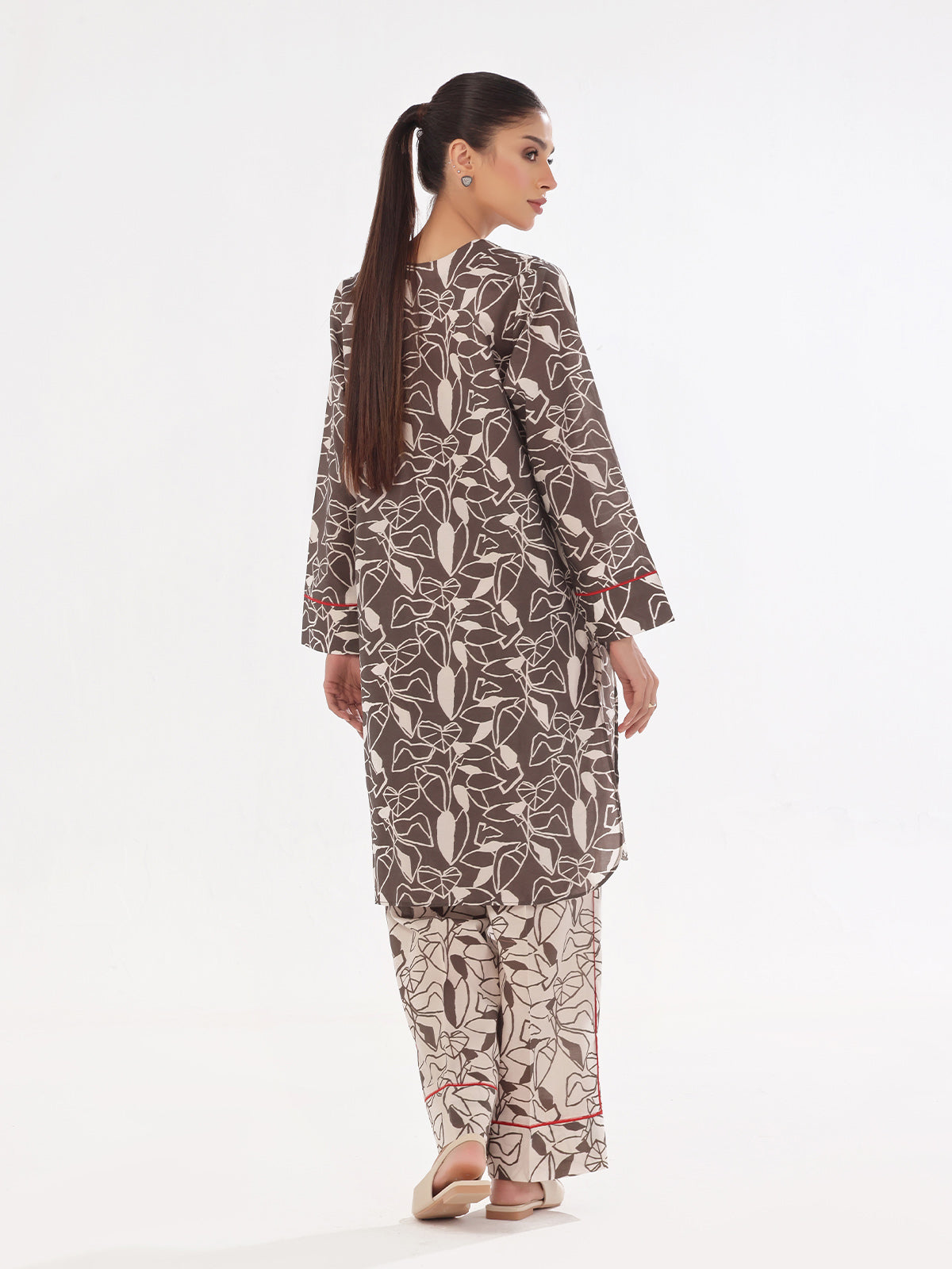 Oaks - Printed Unstitched Swiss Lawn Grey - OL2PT-6298-B - 2 Piece - Unstitch