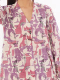 Oaks - Printed Pret & Unstitched Shirt Trouser Swiss Lawn Purple - 2 Piece