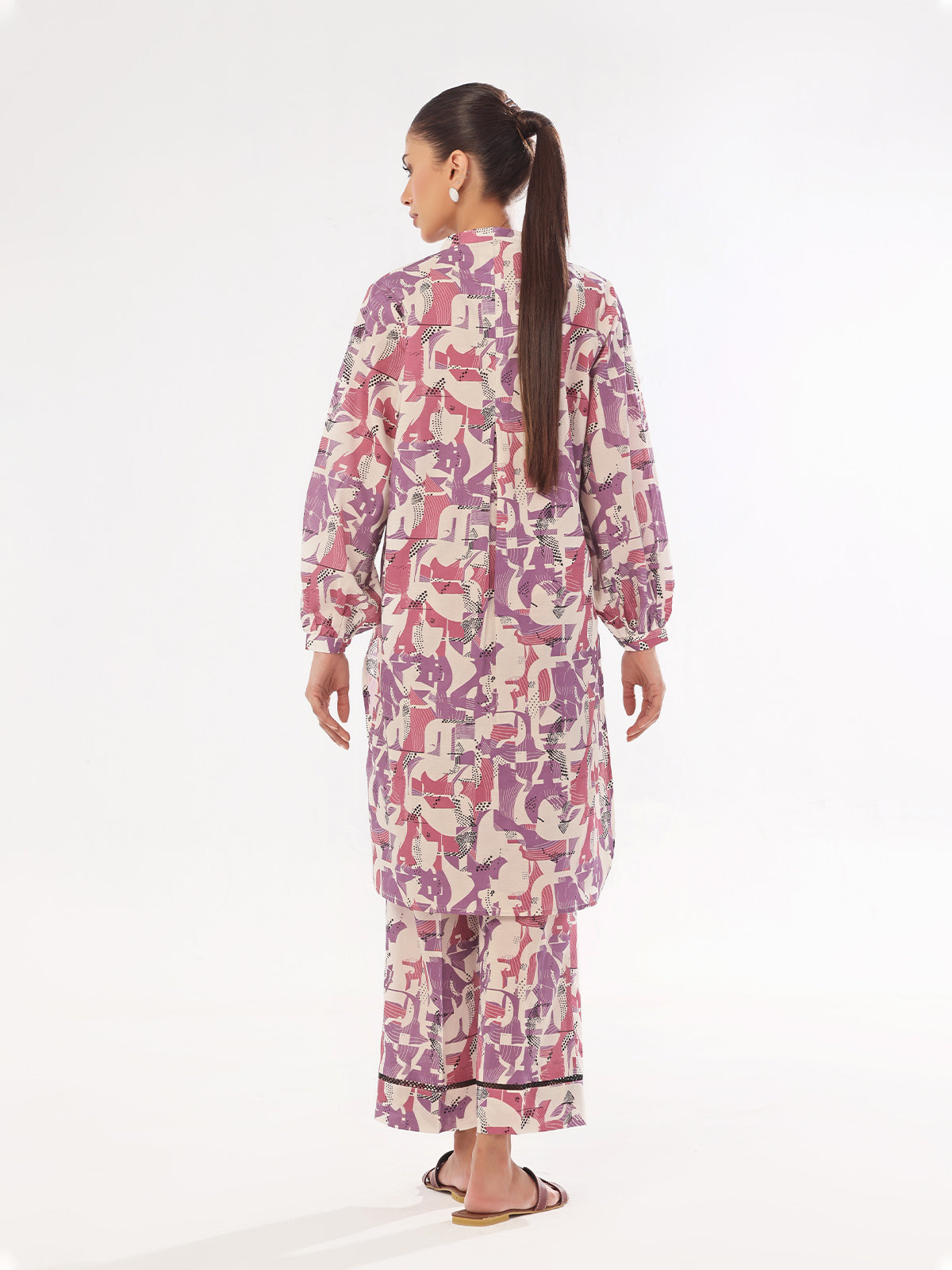 Oaks - Printed Unstitched Swiss Lawn Purple - OL2PT-6306-A - 2 Piece - Unstitch