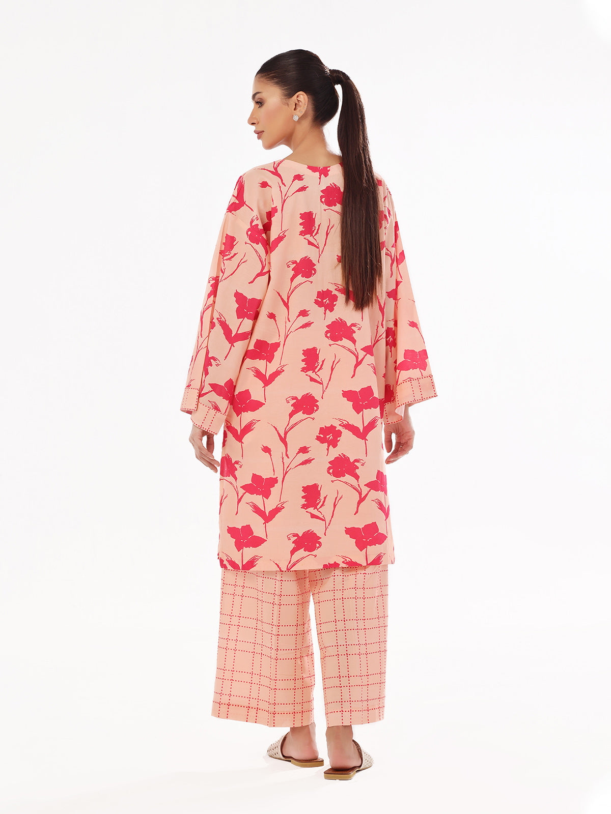 Oaks - Printed Unstitched Swiss Lawn Peach - OL2PT-6308-B - 2 Piece - Unstitch