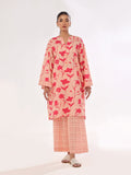 Oaks - Printed Pret & Unstitched Shirt Trouser Swiss Lawn Peach - 2 Piece