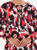 Oaks - Printed Unstitched Swiss Lawn Black & Red - OL2PT-6309-A - 2 Piece - Unstitch