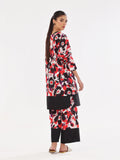 Oaks - Printed Unstitched Swiss Lawn Black & Red - OL2PT-6309-A - 2 Piece - Unstitch