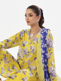Oaks - Printed Unstitched Masoori Lawn Yellow  - 3 Piece