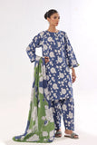 Oaks - Printed Unstitched Swiss Lawn Blue - OL3P-6305-B - 3 Piece - Unstitch