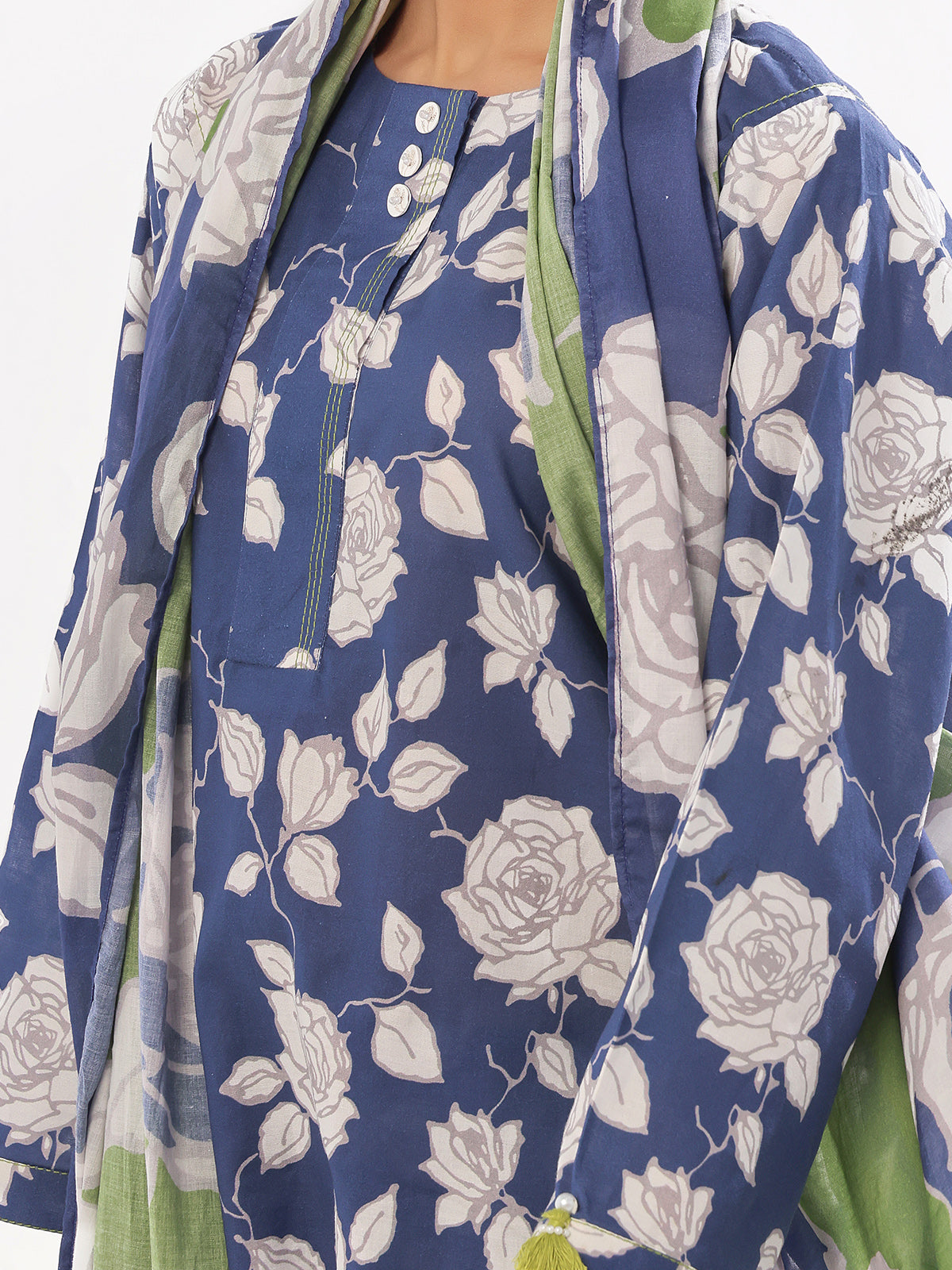 Oaks - Printed Unstitched Swiss Lawn Blue - OL3P-6305-B - 3 Piece - Unstitch