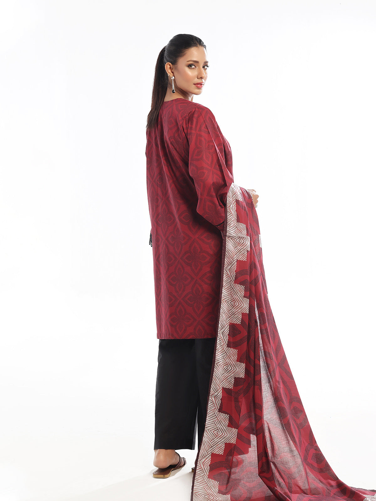 Oaks - Printed Unstitched Lawn Rust - OL3P-6323-A - 3 Piece - Unstitch