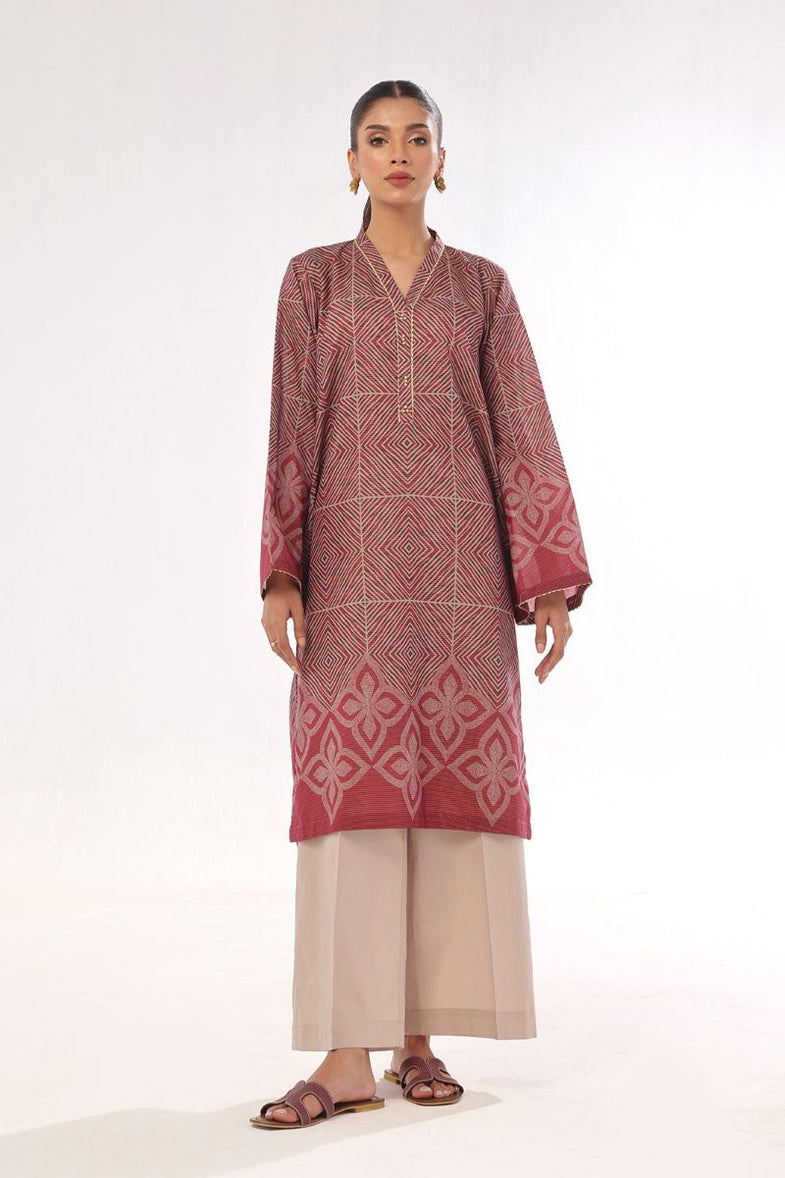 Oaks - Printed Unstitched Masoori Lawn Maroon - OLK-6323-A - 1 Piece - Unstitch