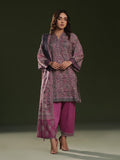 Oaks - Printed Unstitched Cambric Magenta  - 3 Piece