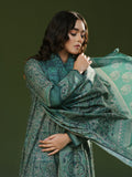 Oaks - Printed Unstitched Cambric Green  - 3 Piece