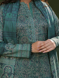Oaks - Printed Unstitched Cambric Green  - 3 Piece