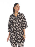 Oaks - Printed Unstitched Swiss Lawn Black - OL2PT-6163-A - 2 Piece - Unstitch