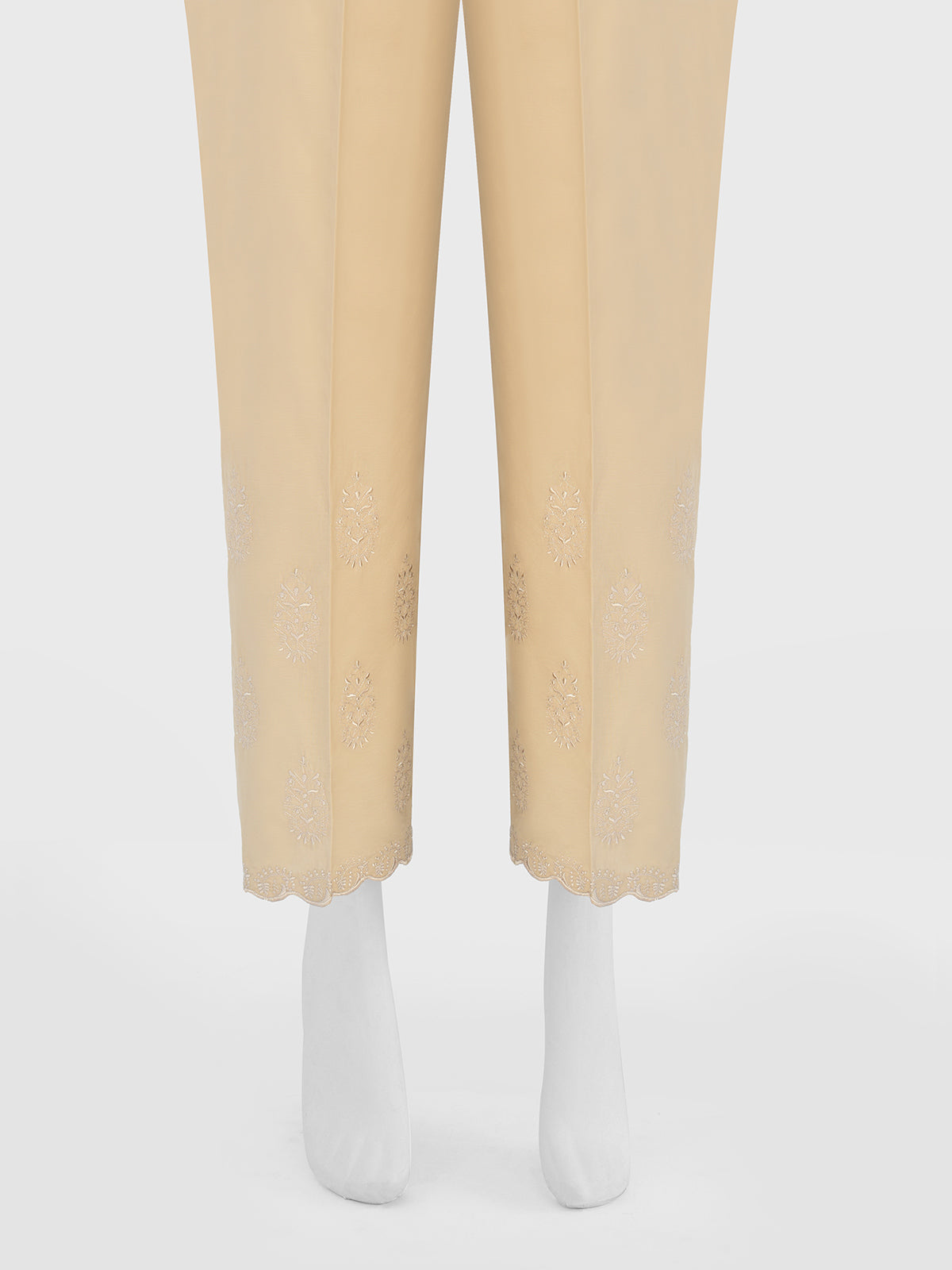 Oaks - Women Beige Lawn Trouser  - 1 Piece