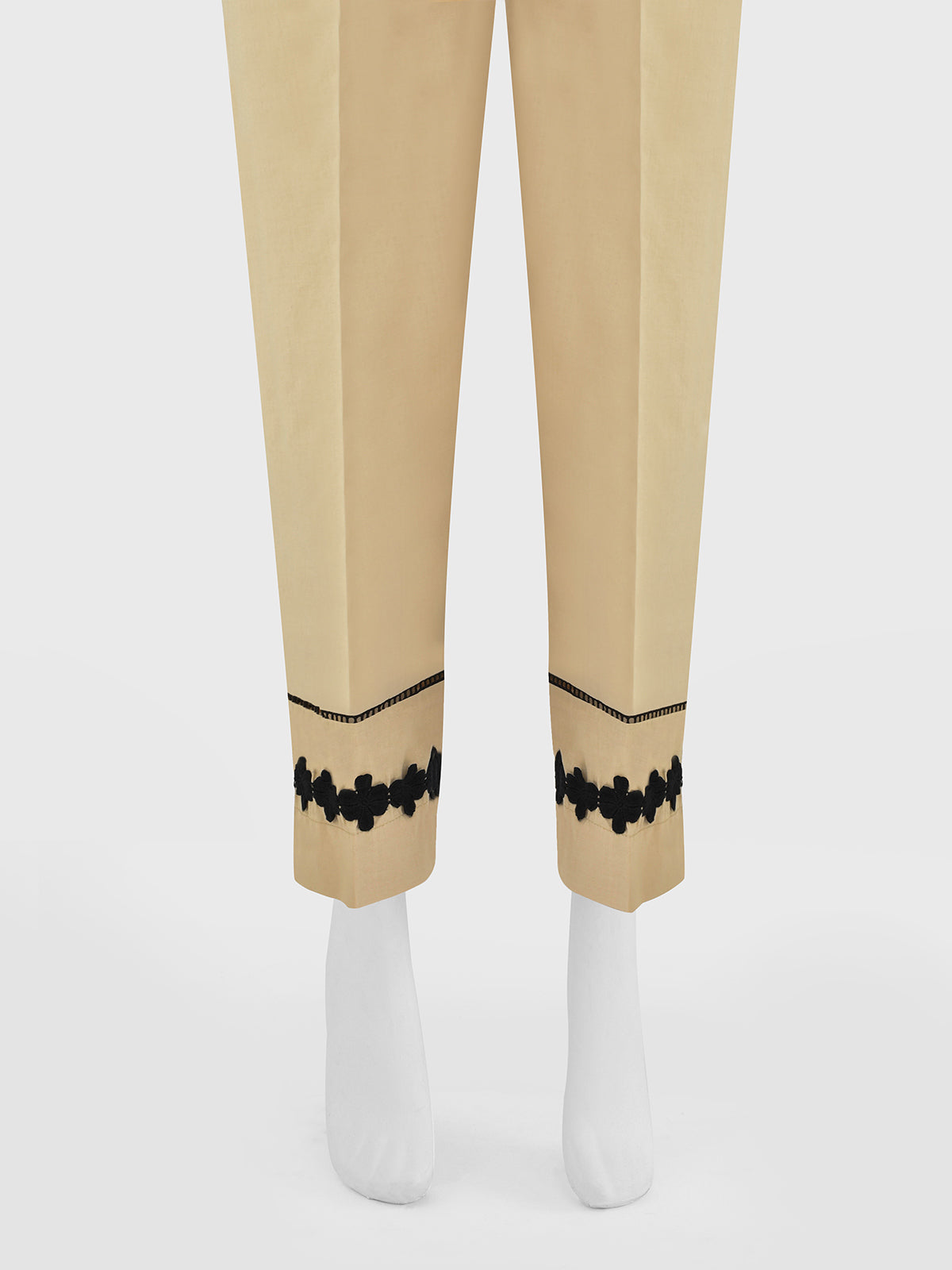 Oaks - Women Beige Lawn Trouser  - 1 Piece