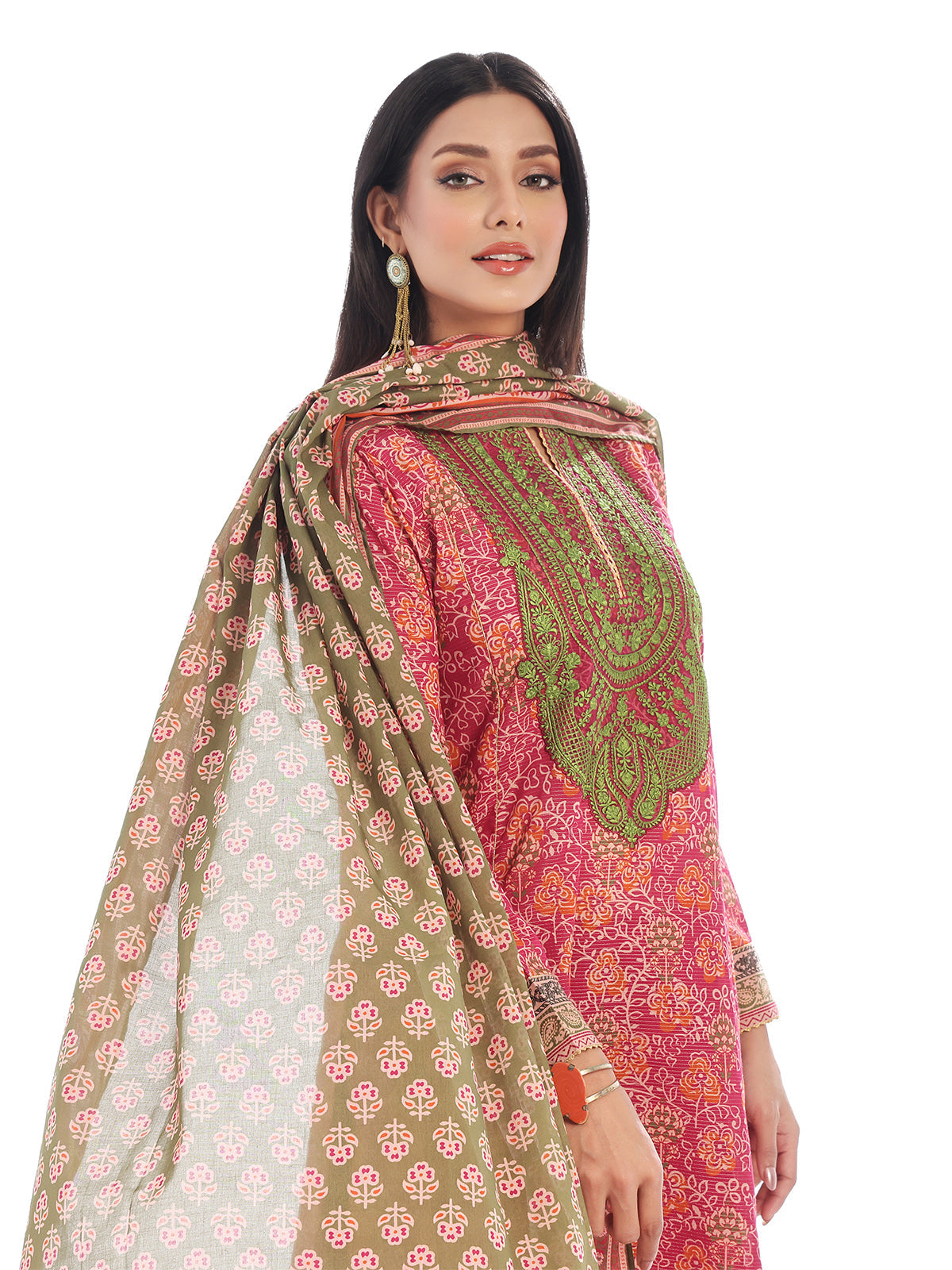 Oaks - Embroidered Pret & Unstitched Suit Masoori Lawn Maroon - 3 Piece