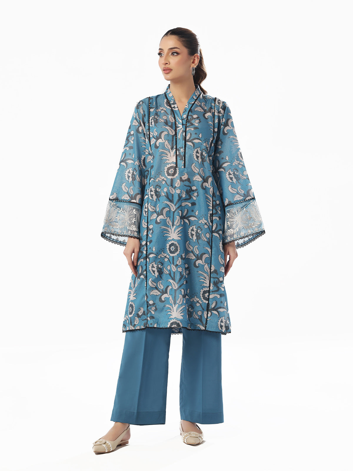Oaks - Embroidered Unstitched Masoori Lawn Blue  - 2 Piece