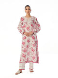 Oaks - Embroidered Unstitched Masoori Lawn White & Pink  - 2 Piece