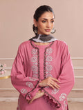 Oaks - Embroidered Pret & Unstitched Suit Dyed Slub Cambric Tea Pink - 3 Piece
