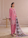 Oaks - Embroidered Pret & Unstitched Suit Dyed Slub Cambric Tea Pink - 3 Piece
