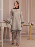 Oaks - Embroidered Pret & Unstitched Suit Dyed Cambric Beige - 3 Piece