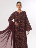 Oaks Printed Lawn Unstitched Maroon 3 Piece