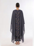 Oaks Printed Lawn Unstitched Navy Blue 3 Piece