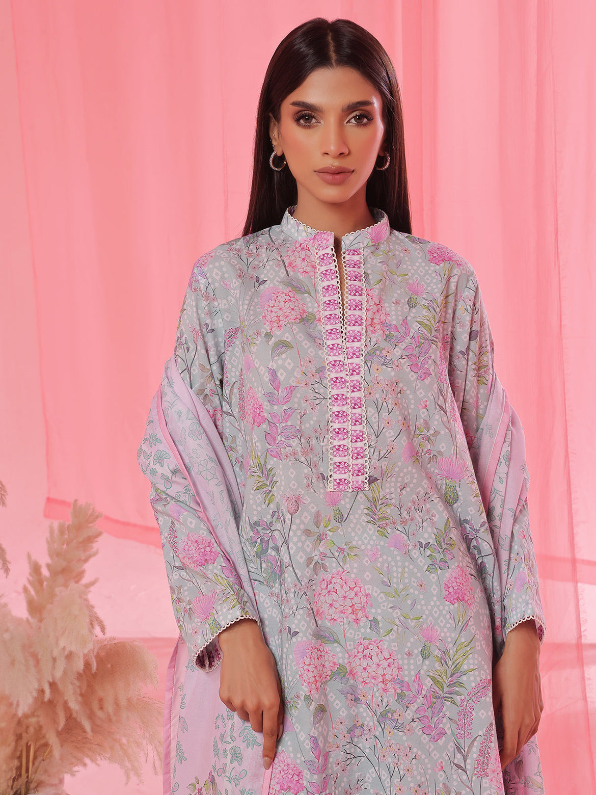 Oaks - Printed Pret & Unstitched Suit Lawn Ferozi - 3 Piece