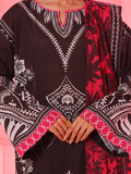 Oaks - Printed Pret & Unstitched Suit Lawn Black - 3 Piece