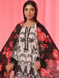 Oaks - Printed Pret & Unstitched Suit Lawn Black - 3 Piece
