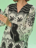 Oaks - Printed Pret & Unstitched Lawn Black - 1 Piece