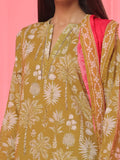 Oaks - Printed Pret & Unstitched Suit Lawn Green - 3 Piece