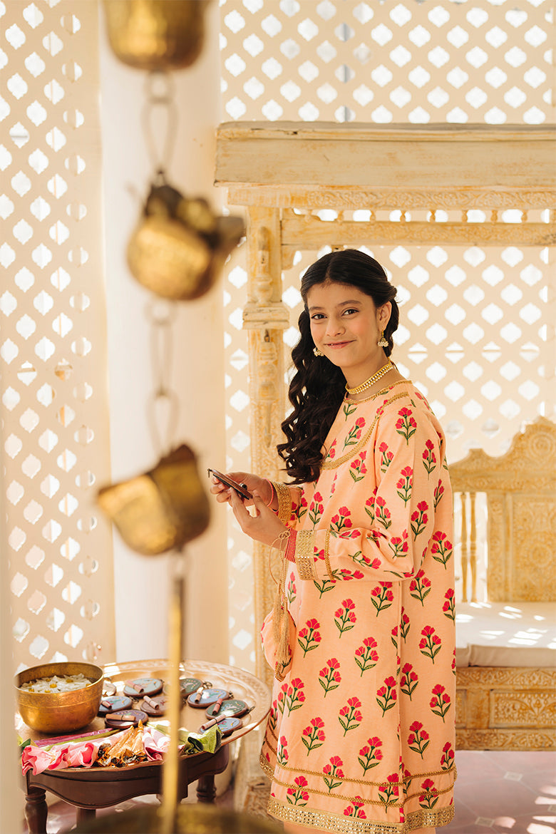 Hummingbirdspk - Gul-e-Dawoodi - Block Printed Suit (3 Piece)